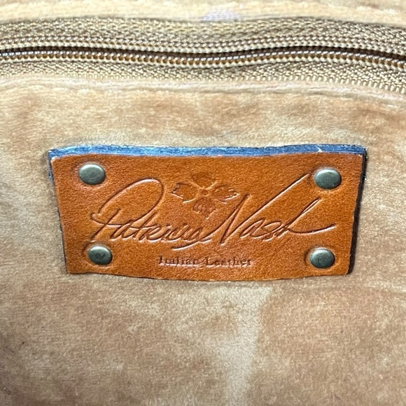 Patricia Nash Lanza Sherpa Hand-Crafted Chocolate Brown Italian Leather Purse - Picture 13 of 15